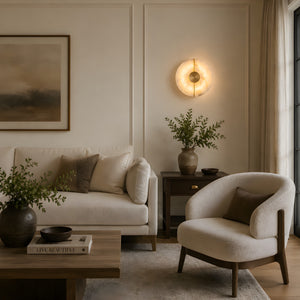 Erlavin Alabaster Disc Wall Light 9