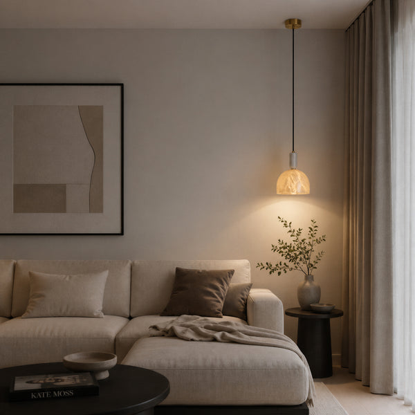Esmere Alabaster Dome Pendant Light 1