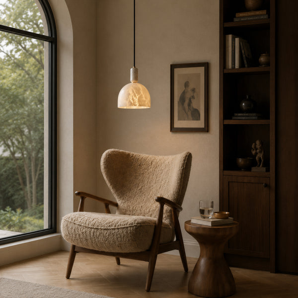 Esmere Alabaster Dome Pendant Light 7
