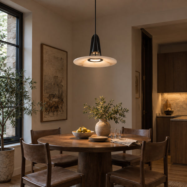 Haldon Alabaster Disc Pendant Light 15