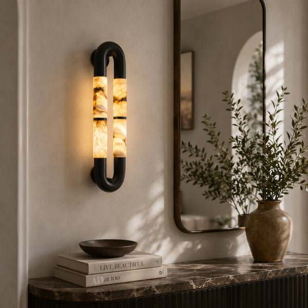 Lenvire Alabaster Loop Wall Light 2