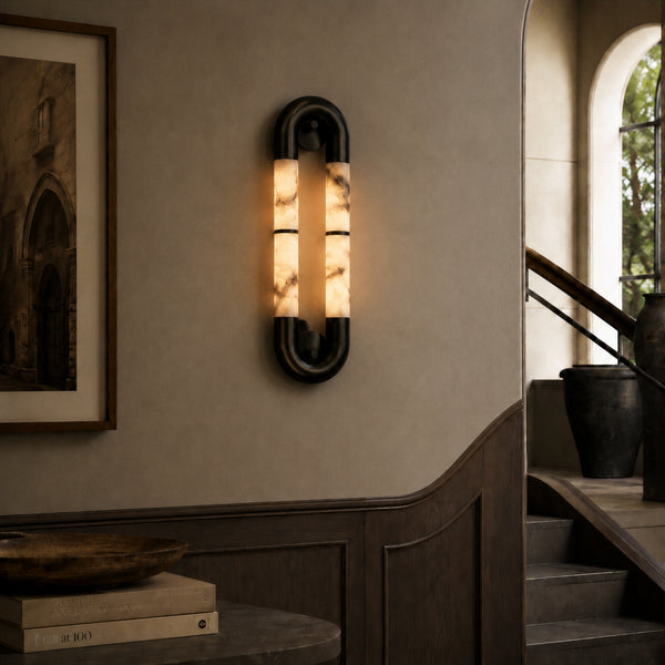 Lenvire Alabaster Loop Wall Light 8