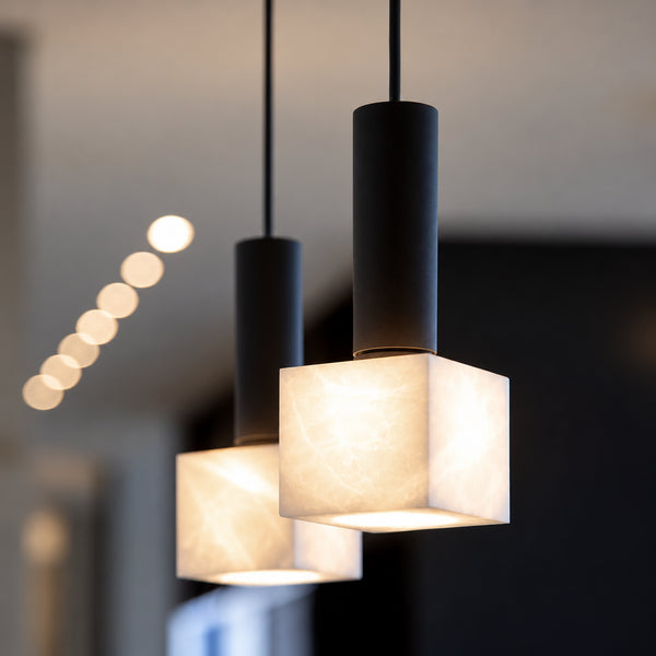 Lenvoric Alabaster Cube Pendant Light 4