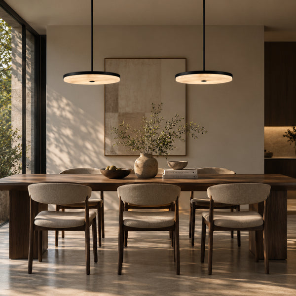 Lunorve Alabaster Disc Pendant Light 8