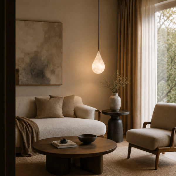 Lunvero Alabaster Teardrop Pendant Light 5