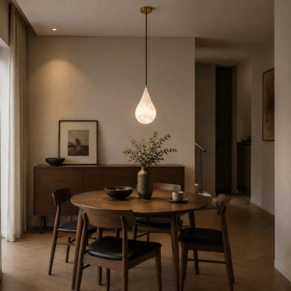 Lunvero Alabaster Teardrop Pendant Light 6