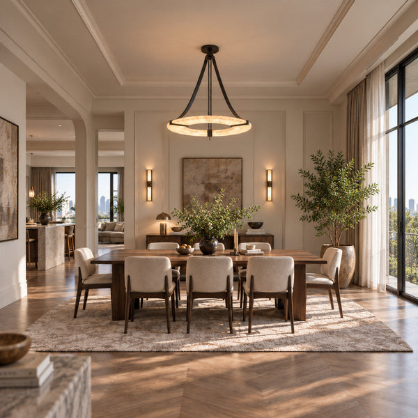Mavique Alabaster Ring Pendant Light 1