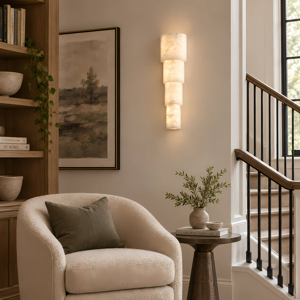 Mavrenel Tiered Alabaster Wall Light 4