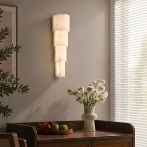 Mavrenel Tiered Alabaster Wall Light 8