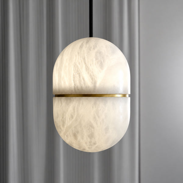Mervik Alabaster Capsule Pendant Light 11