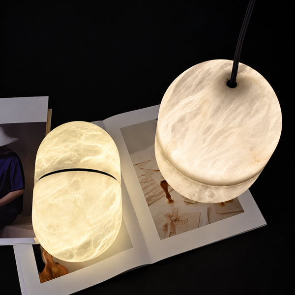 Mervik Alabaster Capsule Pendant Light 12