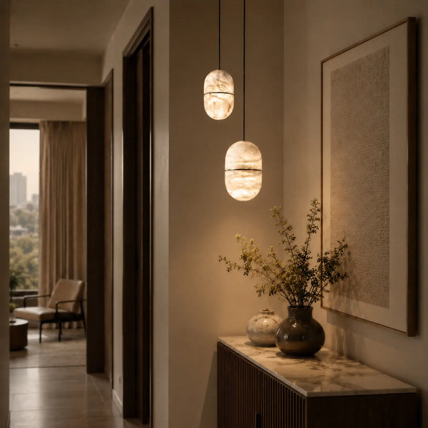 Mervik Alabaster Capsule Pendant Light 5