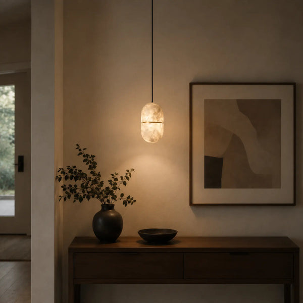 Mervik Alabaster Capsule Pendant Light 6