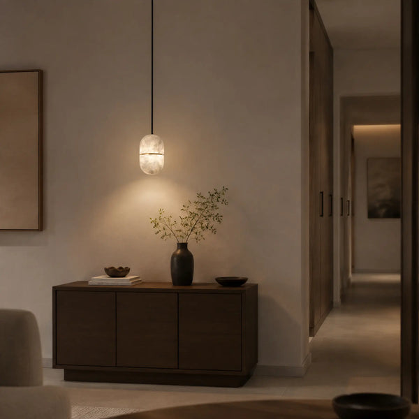 Mervik Alabaster Capsule Pendant Light 7