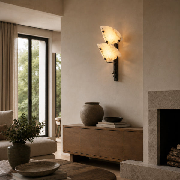 Mirelta Alabaster Wing Wall Light 6
