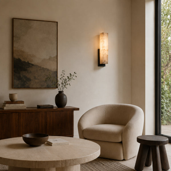 Neravin Alabaster Column Wall Light 7