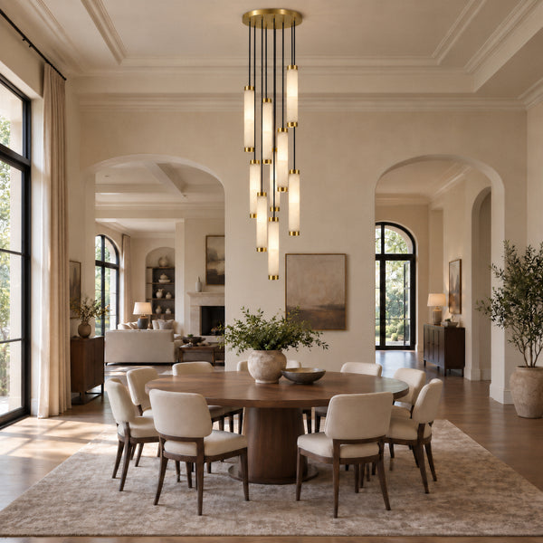 Norqen Alabaster Cylinder Chandelier 11