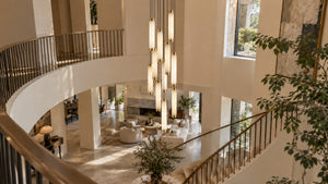 Norqen Alabaster Cylinder Chandelier 12