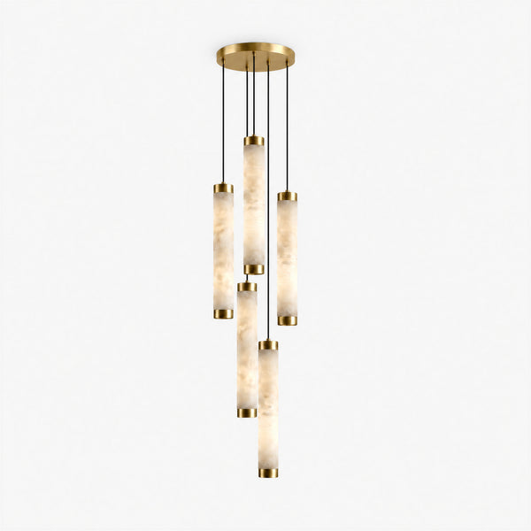 Norqen Alabaster Cylinder Chandelier 2