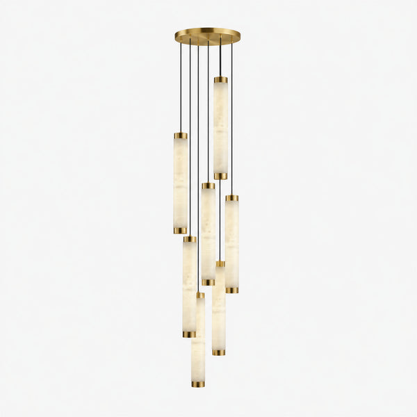 Norqen Alabaster Cylinder Chandelier 4