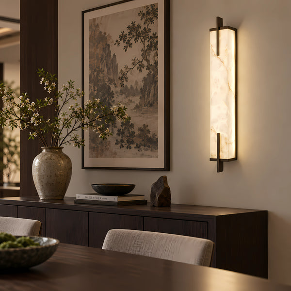 Norvren Rectangular Alabaster Wall Light 5