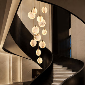 Oavre Alabaster Disc Chandelier 10