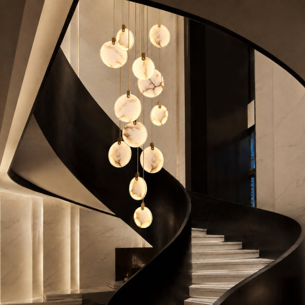 Oavre Alabaster Disc Chandelier 10