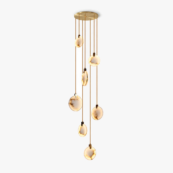 Oavre Alabaster Disc Chandelier 14