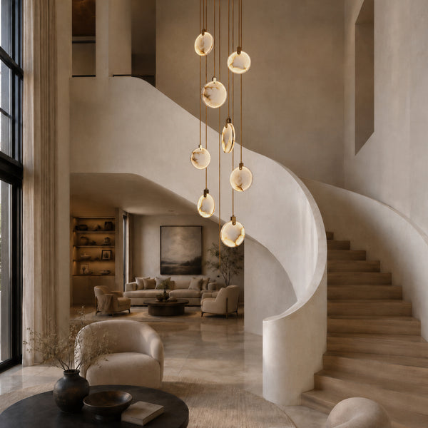 Oavre Alabaster Disc Chandelier 9