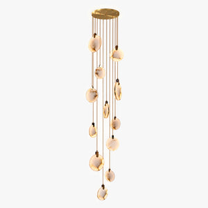 Oavre Alabaster Disc Chandelier zt