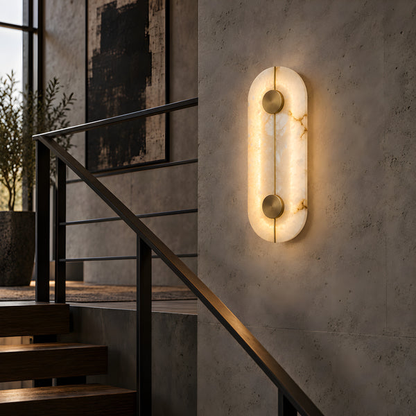 Odravelle Alabaster Oval Wall Lamp 2