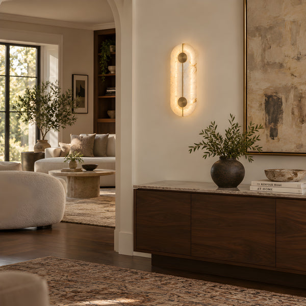 Odravelle Alabaster Oval Wall Lamp 7