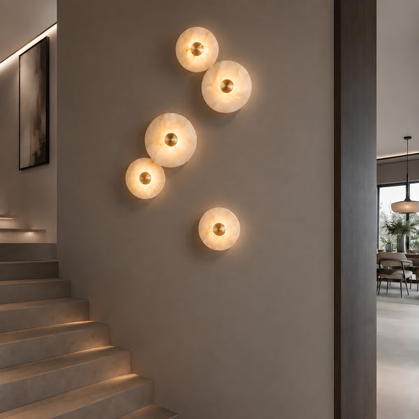 Odraven Round Alabaster Wall Light 3