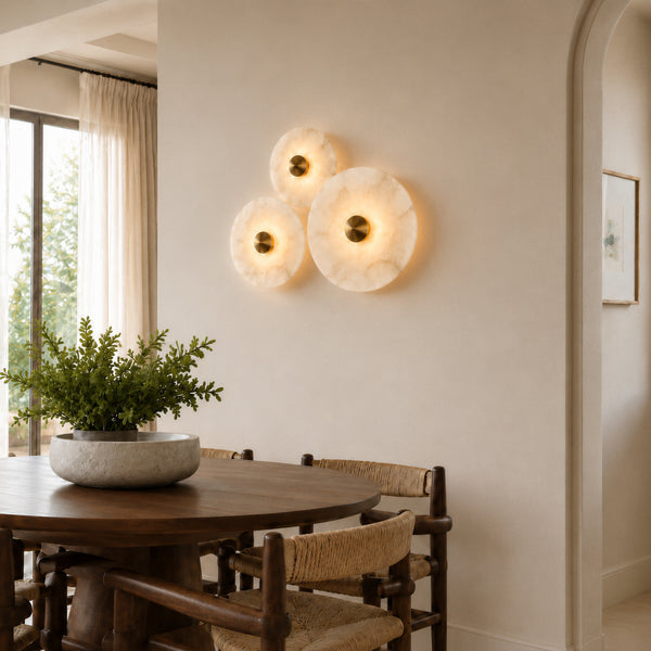 Odraven Round Alabaster Wall Light 4
