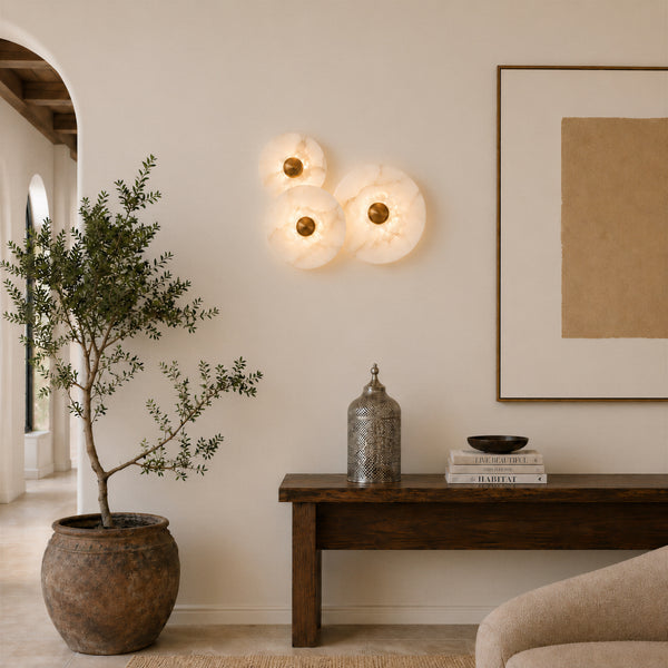 Odraven Round Alabaster Wall Light 5