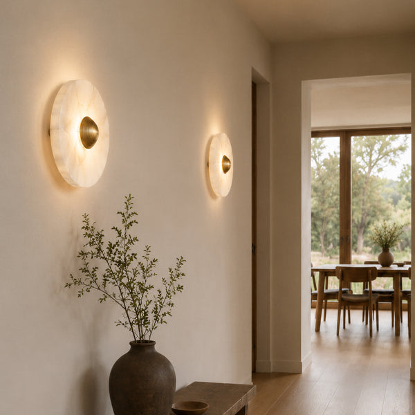 Odraven Round Alabaster Wall Light 6