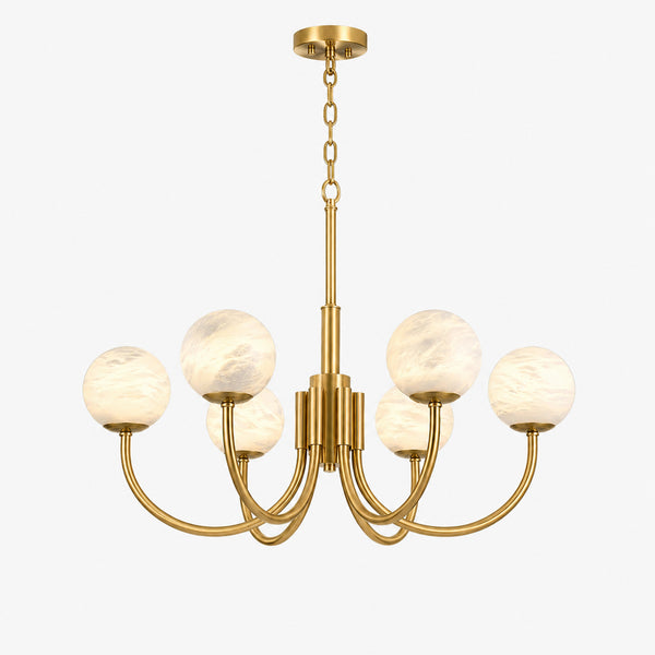 Oierta Brass Alabaster Chandelier 1