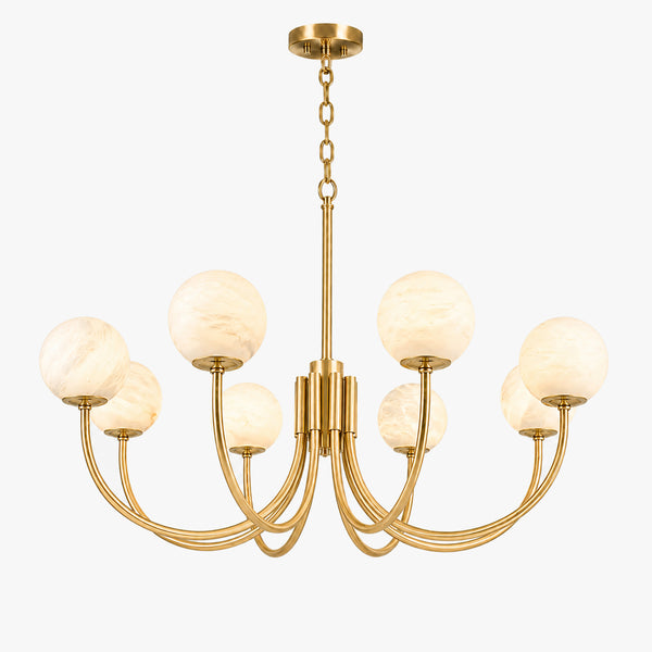 Oierta Brass Alabaster Chandelier 6