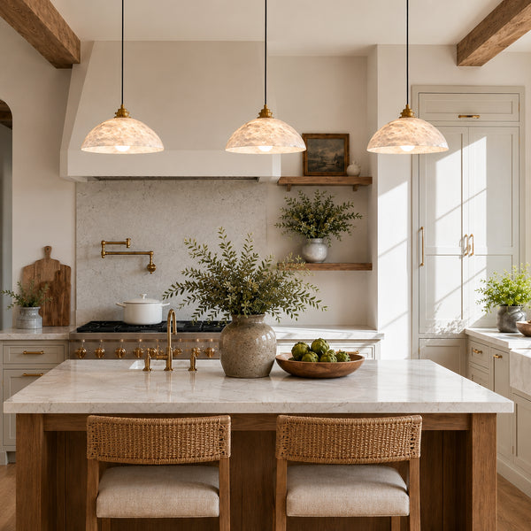 Orelvane Alabaster Dome Pendant Light 6