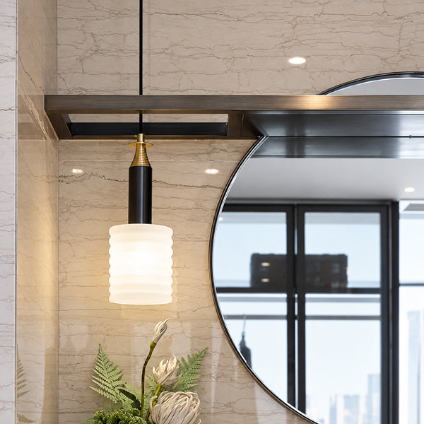 Orlisk Alabaster Ribbed Pendant Light 12