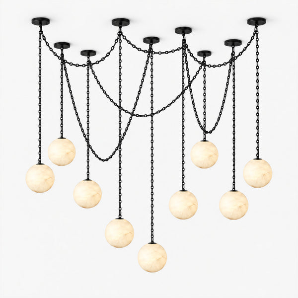 Orswell Alabaster Globe Swag Chandelier 10