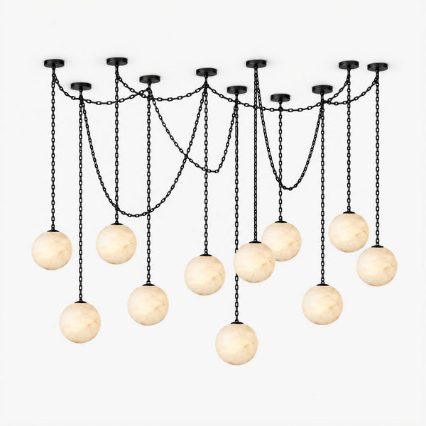 Orswell Alabaster Globe Swag Chandelier 11