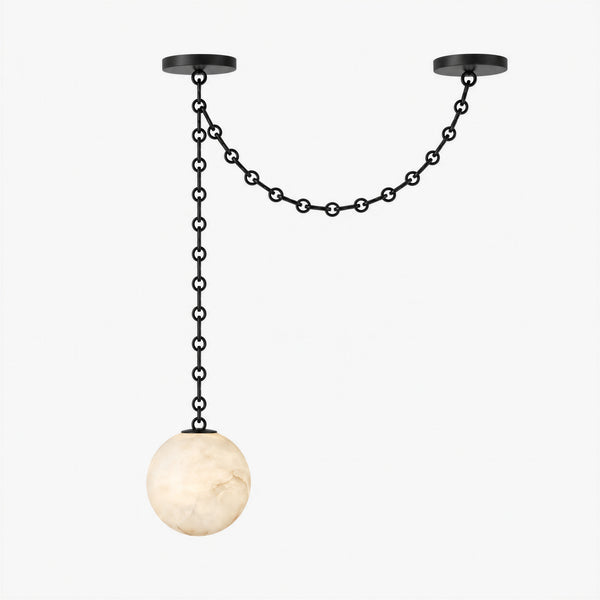 Orswell Alabaster Globe Swag Chandelier 12