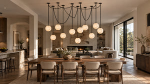 Orswell Alabaster Globe Swag Chandelier 18
