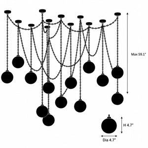 Orswell Alabaster Globe Swag Chandelier 2