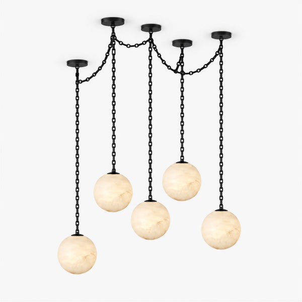 Orswell Alabaster Globe Swag Chandelier 5
