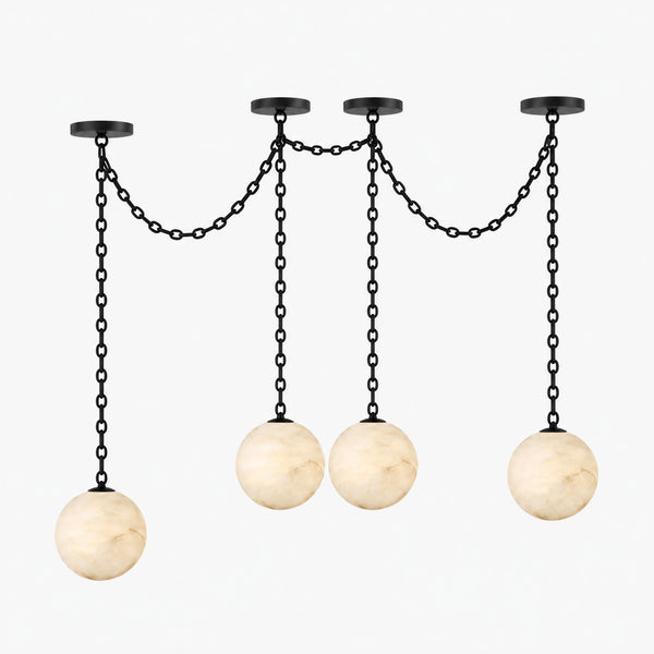 Orswell Alabaster Globe Swag Chandelier 6