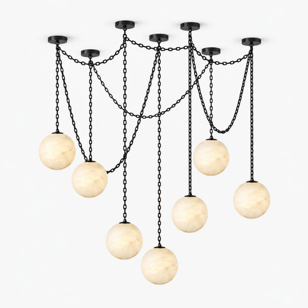 Orswell Alabaster Globe Swag Chandelier 8