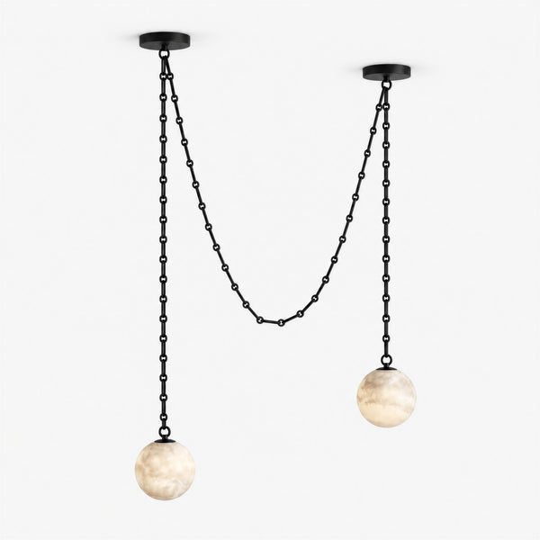 Orswell Alabaster Globe Swag Chandelier 9