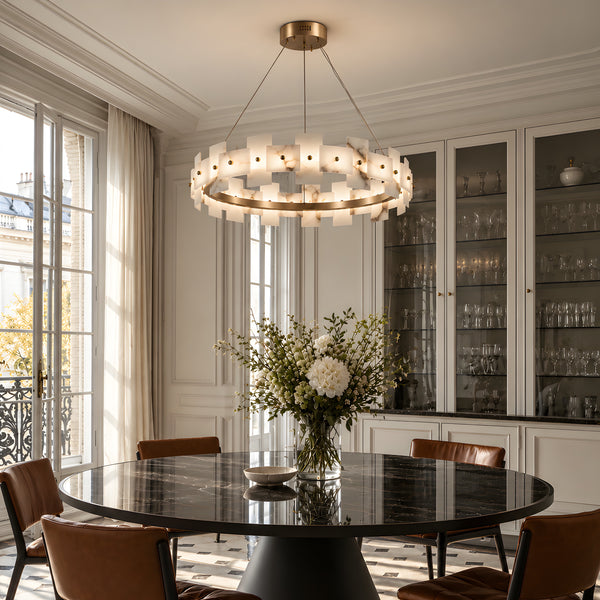 Orvelith Alabaster Ring Chandelier 10